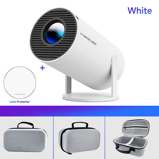 Projector HY300 Pro - Blanc avec housse et lentille de protection